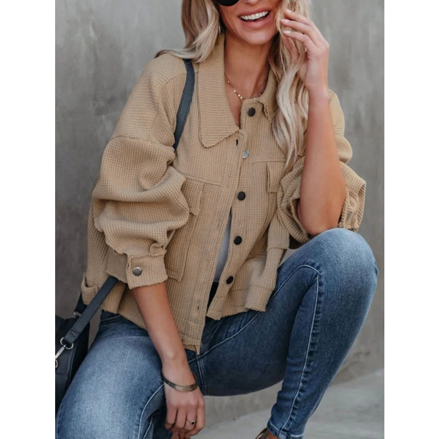 Button Up Long Sleeve Jacket Apparel and Accessories