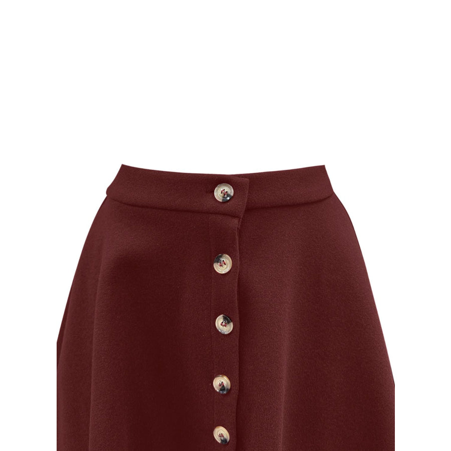 Buttoned Corduroy Mini Skirt Apparel and Accessories