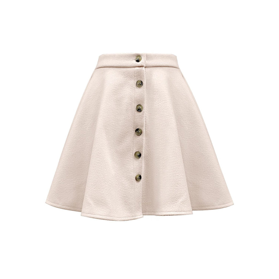 Buttoned Corduroy Mini Skirt Apparel and Accessories