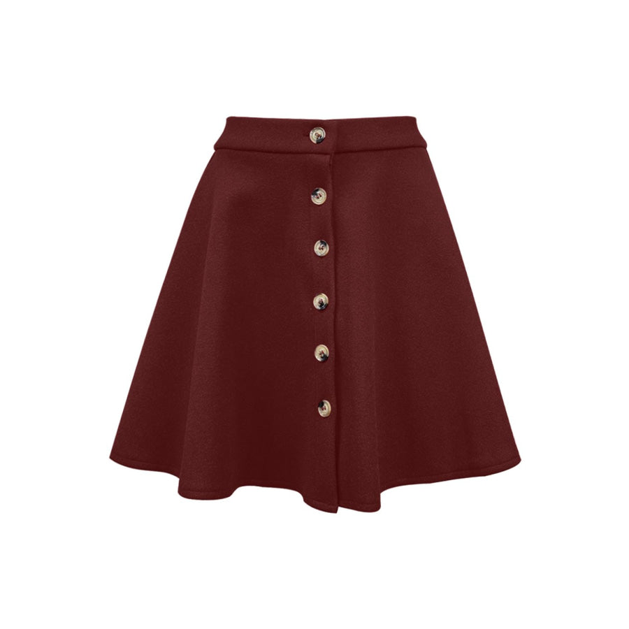 Buttoned Corduroy Mini Skirt Apparel and Accessories