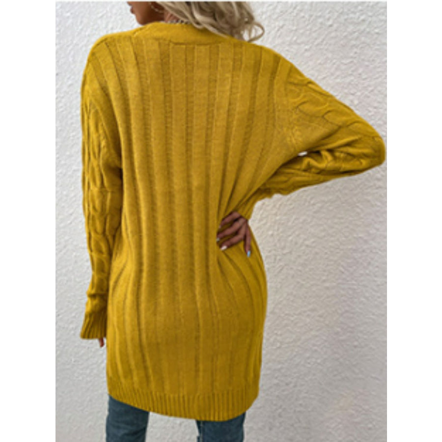 Cable-Knit Button Down Cardigan with Pockets
