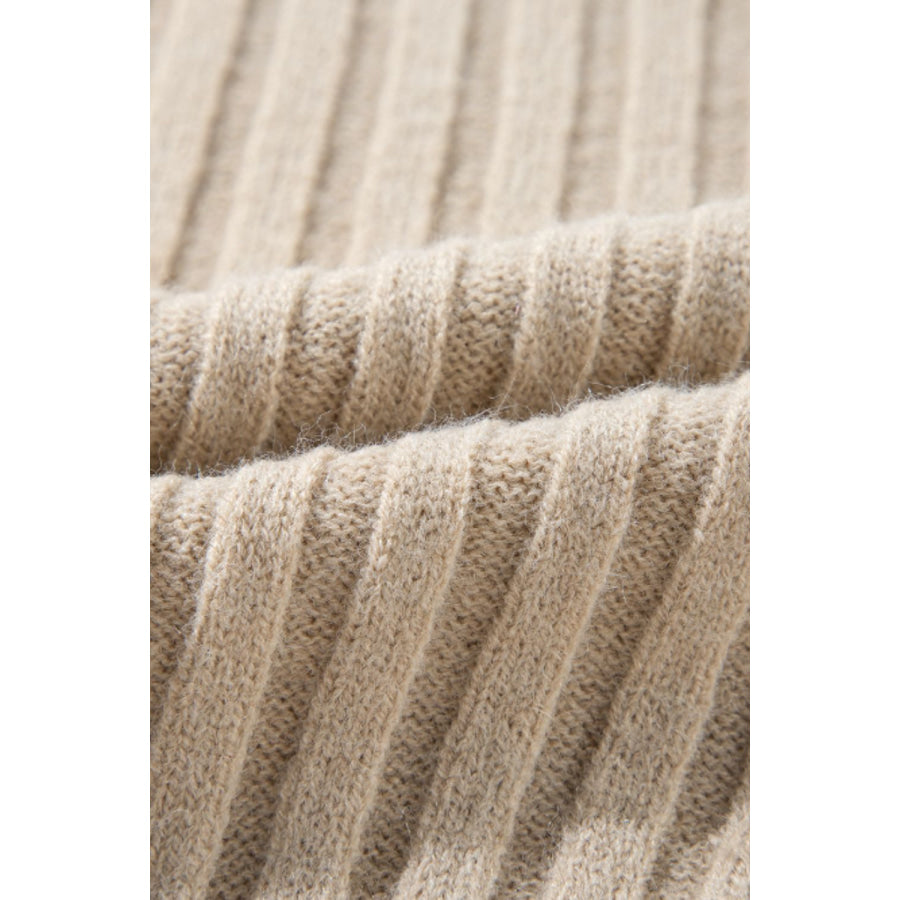 Cable-Knit Color Block Round Neck Sweater Apparel and Accessories