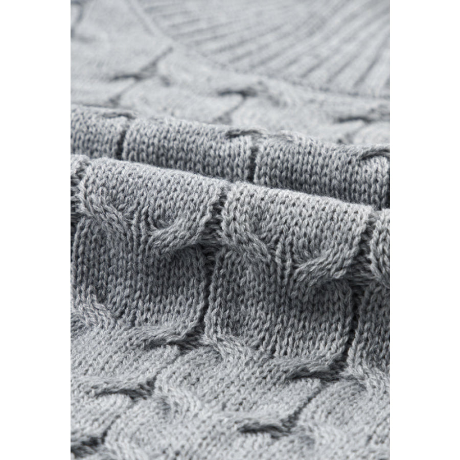 Cable Knit Turtleneck Short Sleeve Sweater Apparel and Accessories
