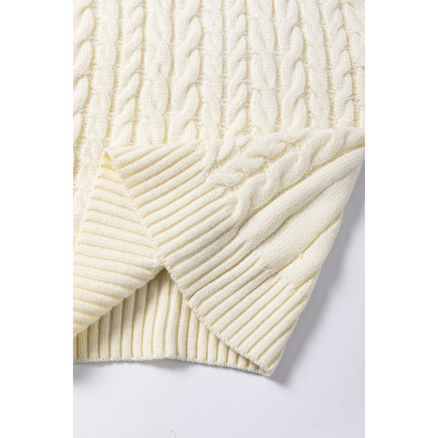 Cable Knit Turtleneck Sweater Vest Apparel and Accessories