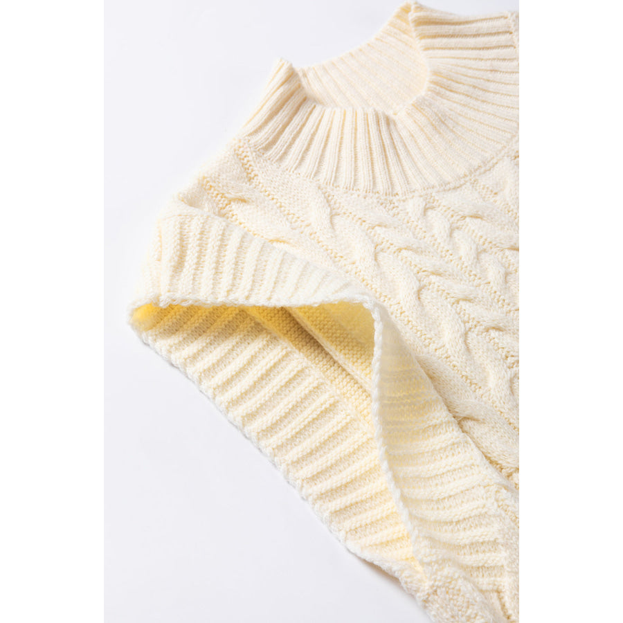 Cable Knit Turtleneck Sweater Vest Apparel and Accessories