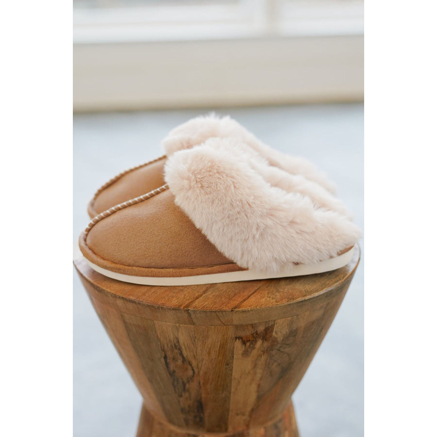 Camel Plush Suede Winter Home Slippers Shoes & Bags/Slippers