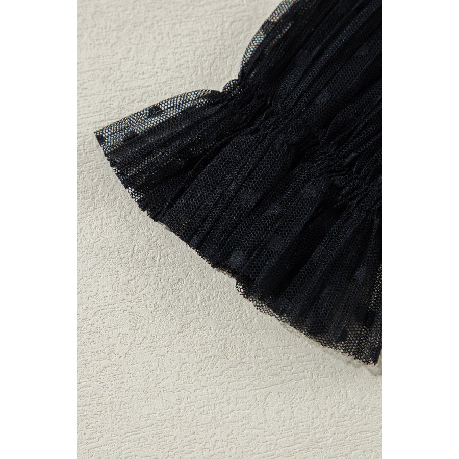 cami and Lace Sheer Mock Neck Long Sleeve Blouse Apparel and Accessories