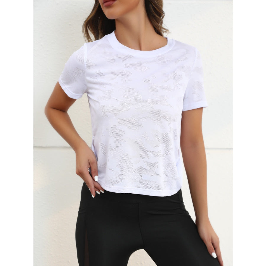 Camouflage Round Neck Short Sleeve T-Shirt Apparel and Accessories