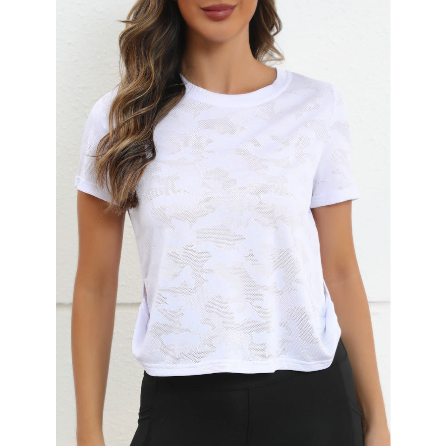 Camouflage Round Neck Short Sleeve T-Shirt Apparel and Accessories