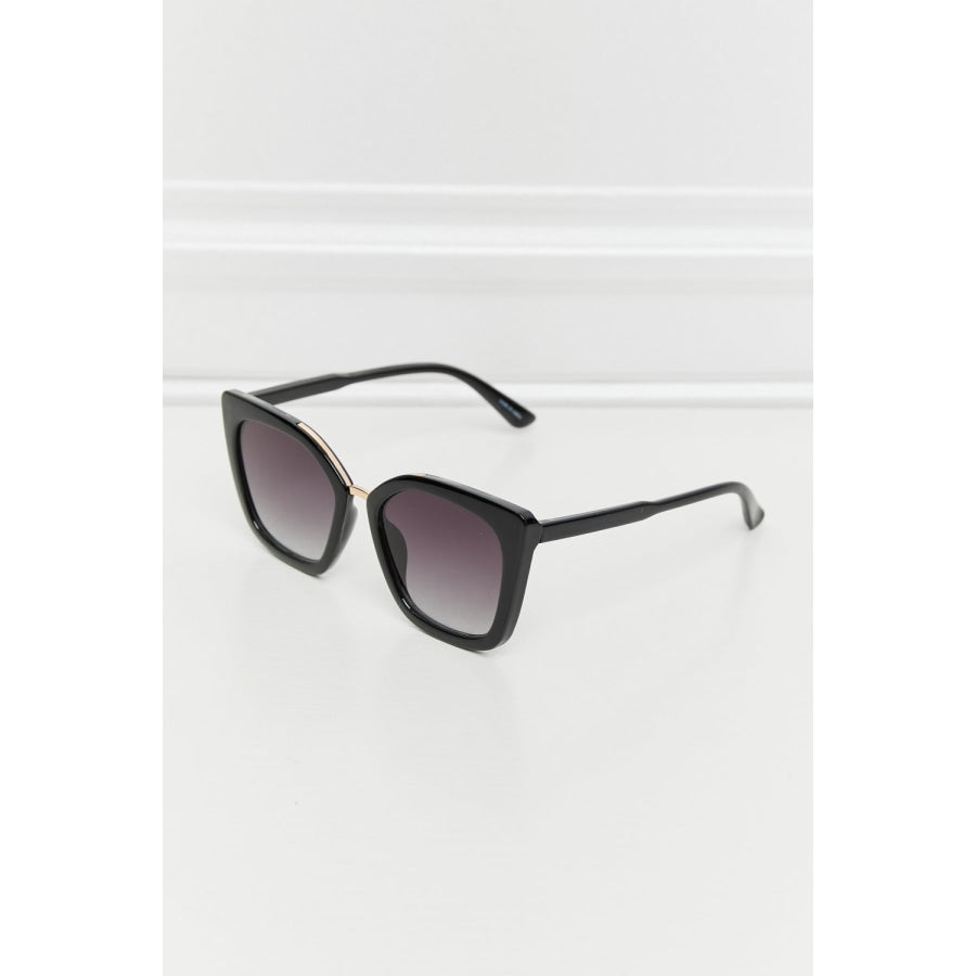 Cat Eye Full Rim Polycarbonate Sunglasses Black / One Size