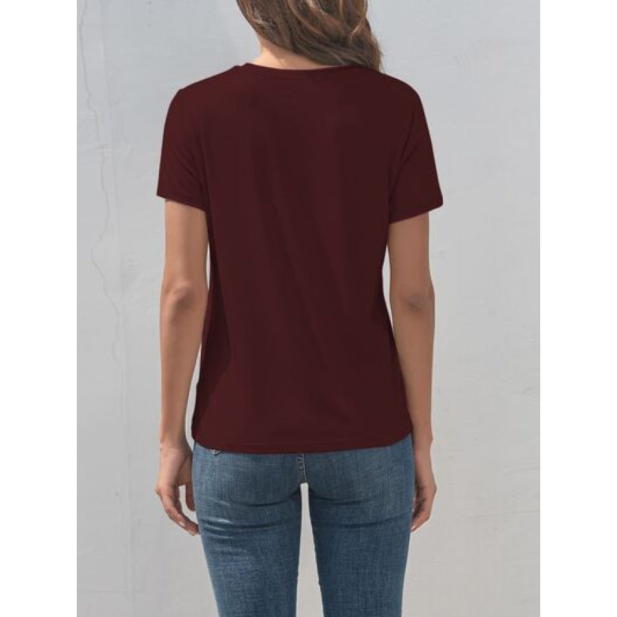 Cat Round Neck Short Sleeve T - Shirt Apparel and Accessories