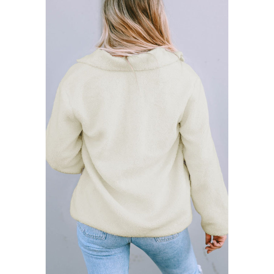 Chest Pocket Zip Up Fleece Jacket Apparel and Accessories