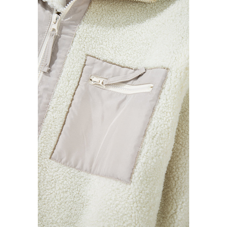Chest Pocket Zip Up Fleece Jacket Apparel and Accessories