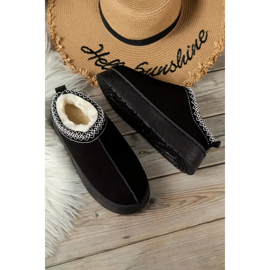 Chestnut Contrast Print Suede Plush Lined Snow Boots Shoes & Bags/Boots