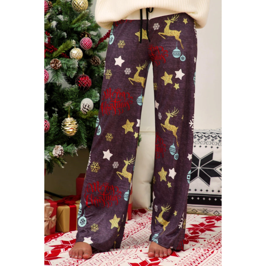 Christmas Straight Leg Pants Dusty Purple / S