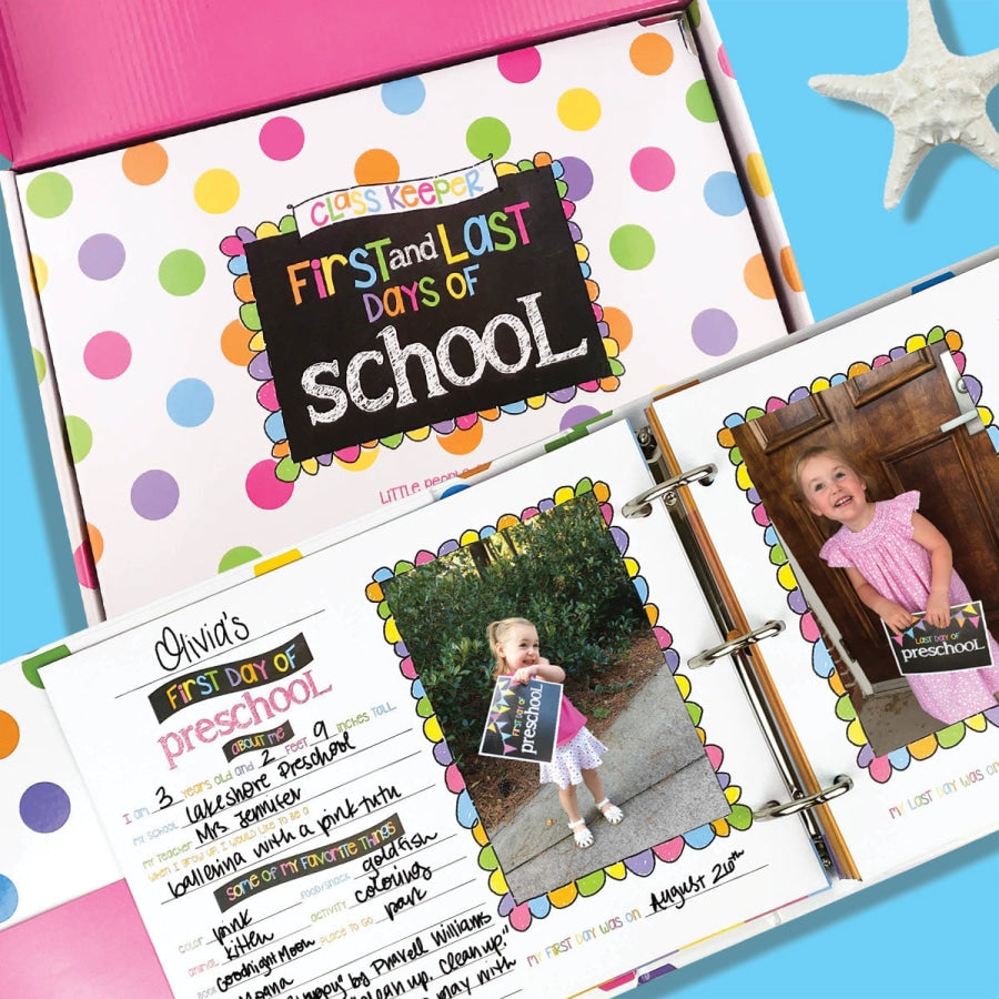 Class Keeper® Easiest School Days Memory Book | (2) Styles Pastel Polka Dots Binder