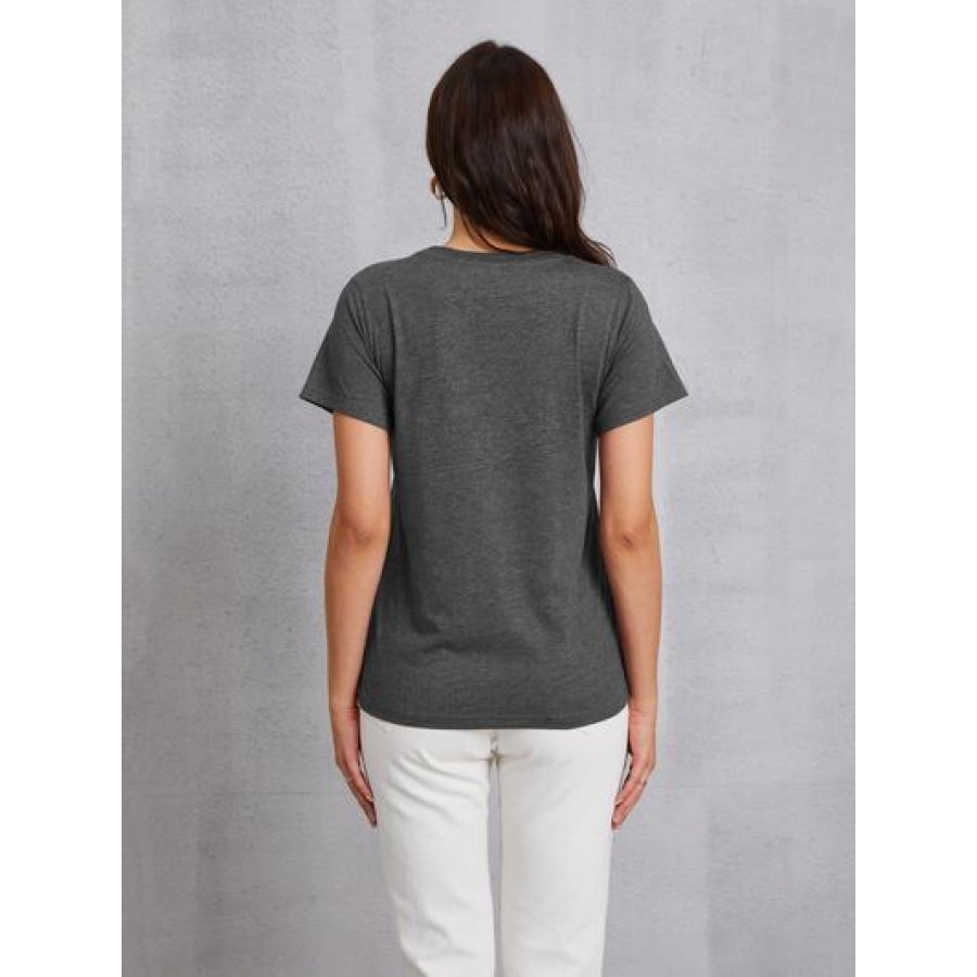 Coffee Bean Graphic Round Neck T - Shirt Apparel and Accessories