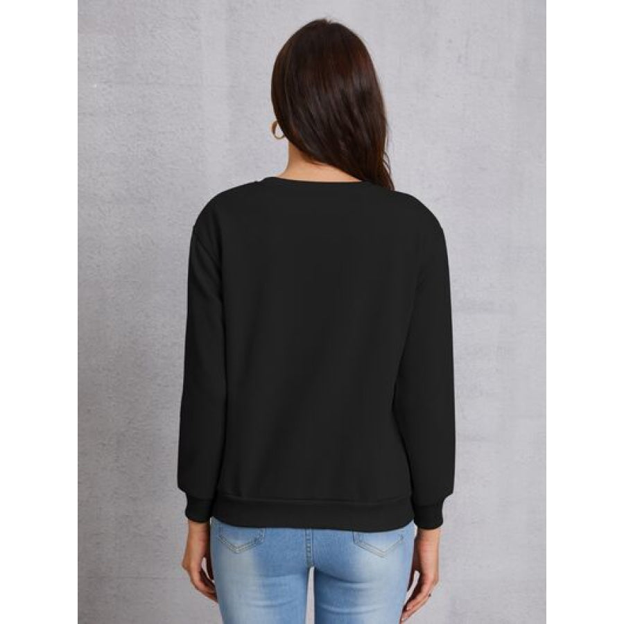 COFFEE Round Neck Dropped Shoulder Sweatshirt Apparel and Accessories