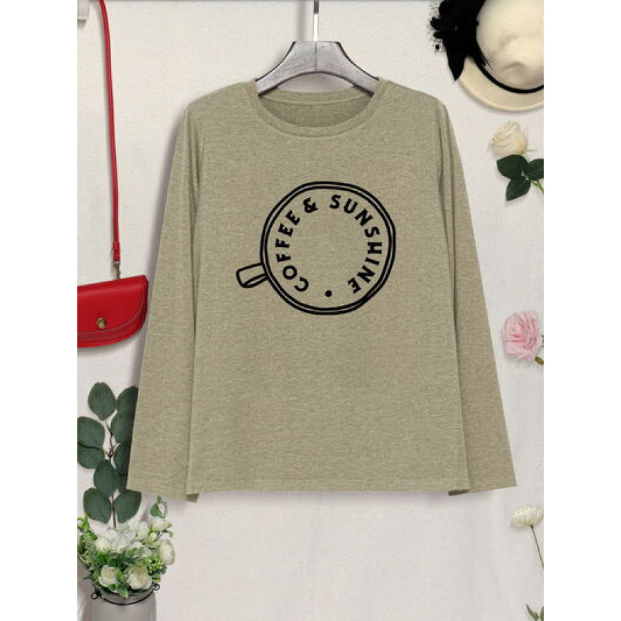 COFFEE SUNSHINE Round Neck Long Sleeve T - Shirt Apparel and Accessories