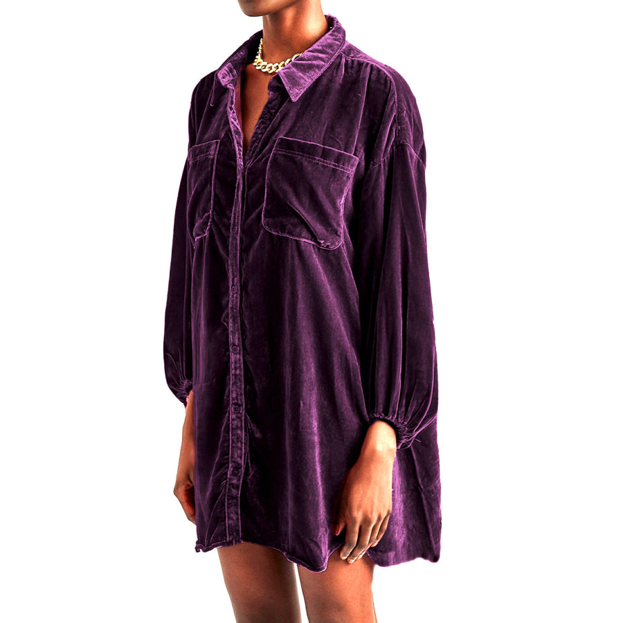 Collared Neck Button Down Long Sleeve Shirt Apparel and Accessories