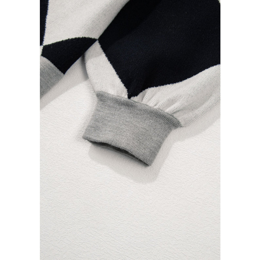 Color Block Button Down Long Sleeve Cardigan Apparel and Accessories