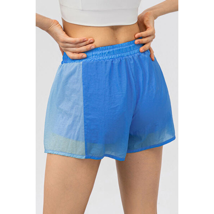 Color Block Drawstring Active Shorts Clothing
