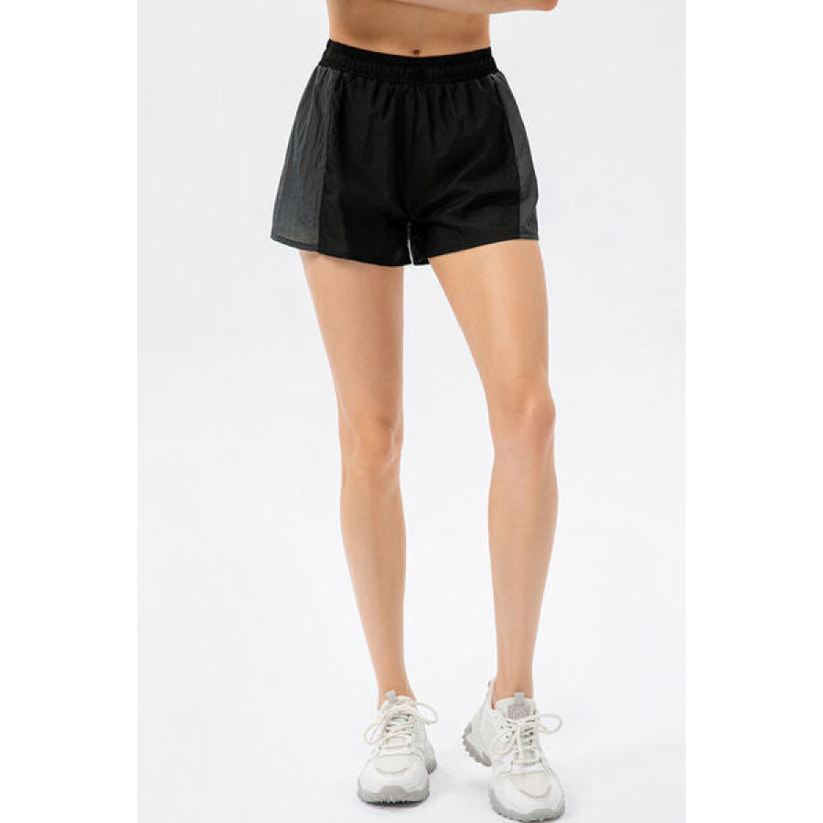 Color Block Drawstring Active Shorts Clothing