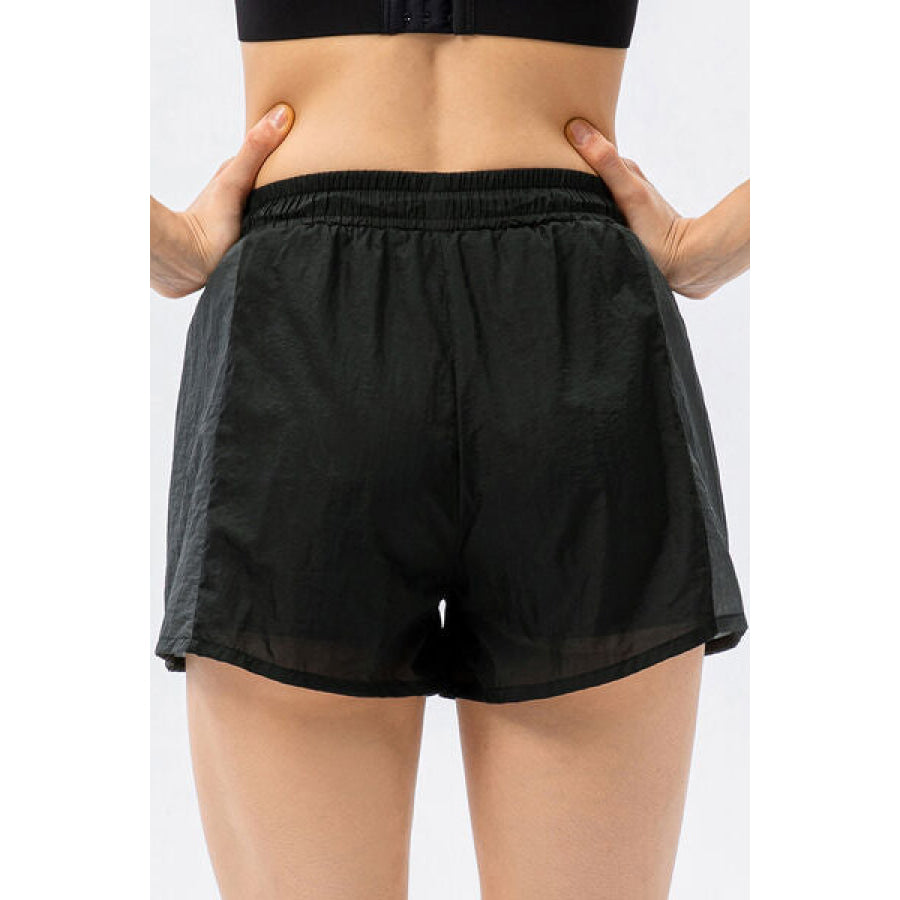 Color Block Drawstring Active Shorts Clothing
