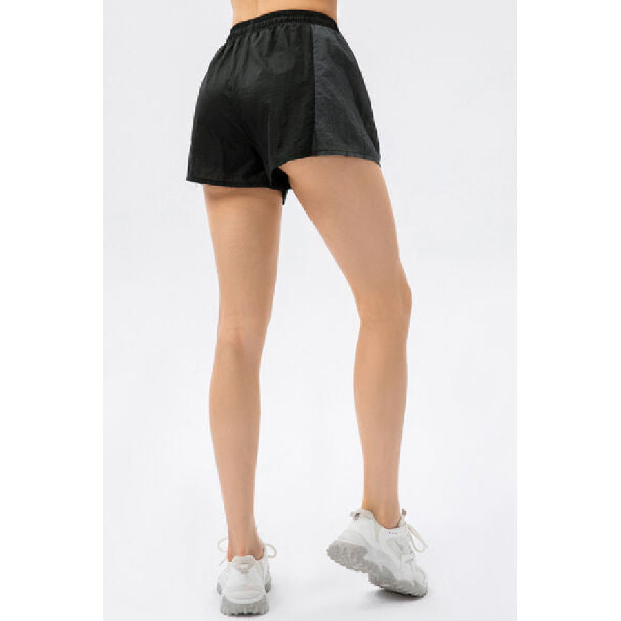 Color Block Drawstring Active Shorts Clothing