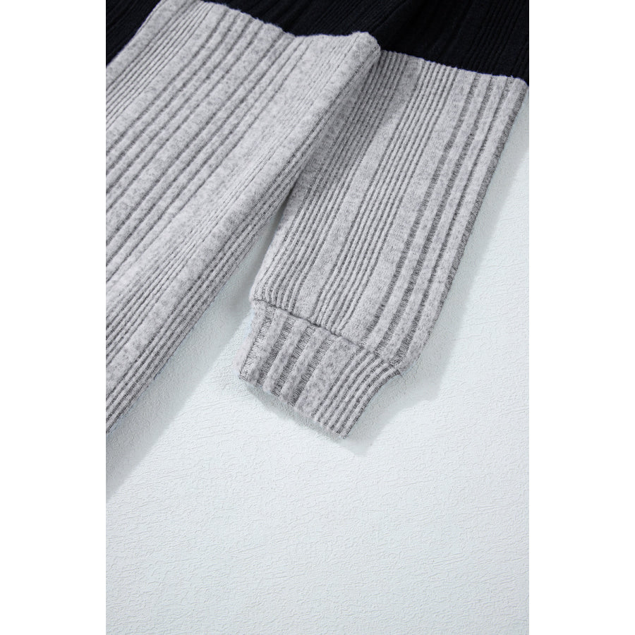 Color Block Drop Shoulder Long Sleeve Mini Dress Apparel and Accessories