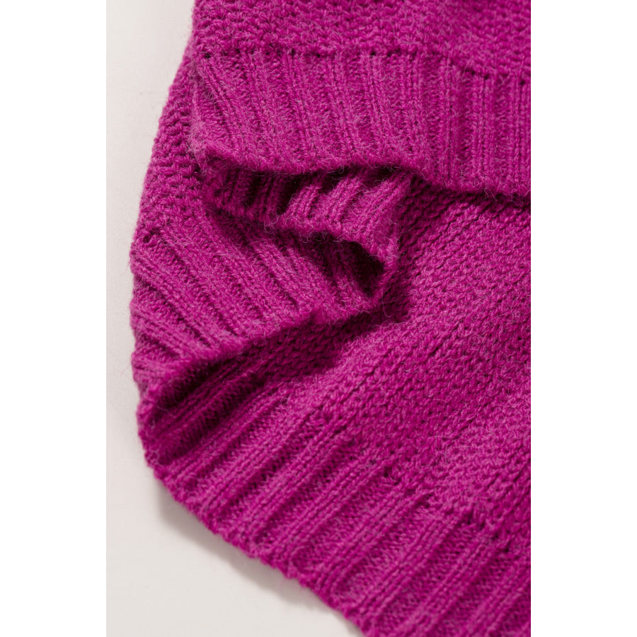 Color Block Drop Shoulder Round Neck Sweater Apparel and Accessories