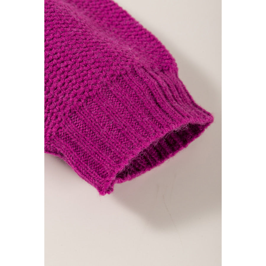 Color Block Drop Shoulder Round Neck Sweater Apparel and Accessories