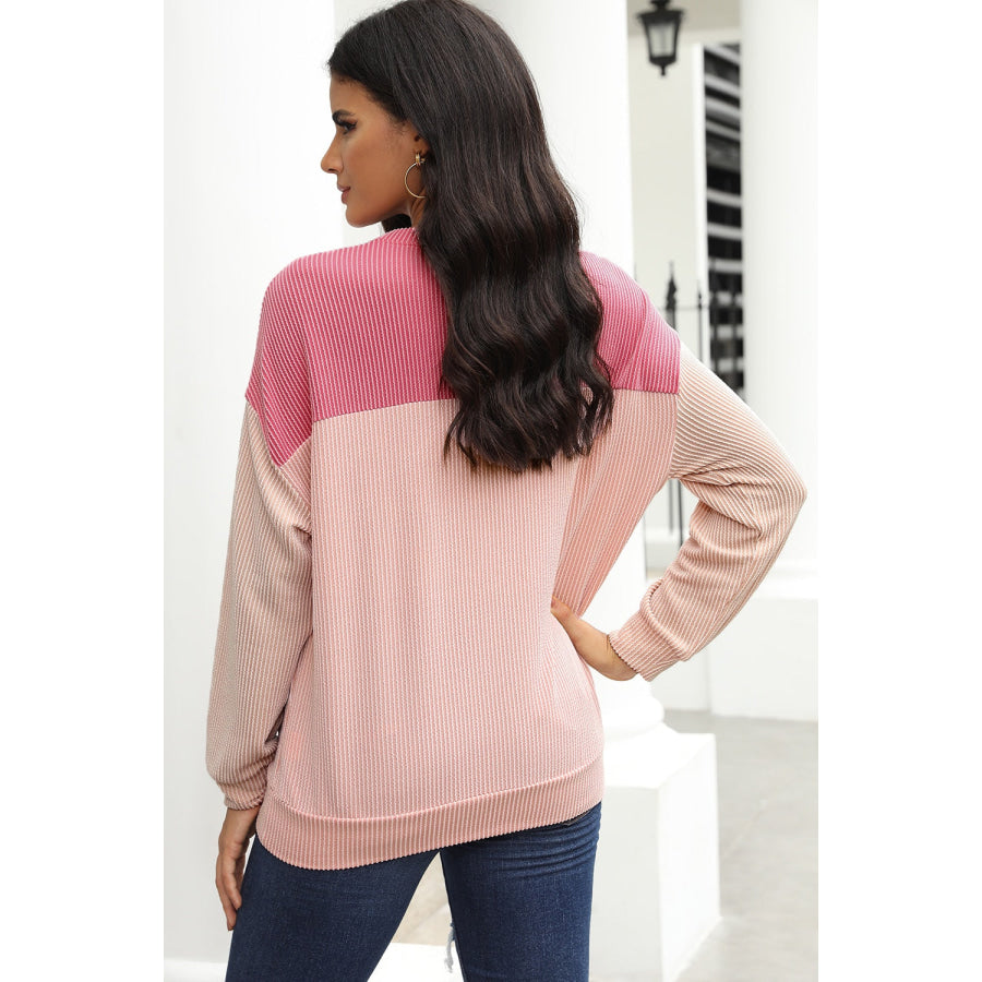 Color Block Dropped Shoulder T-Shirt Apparel and Accessories