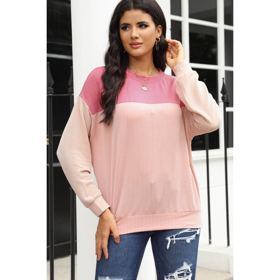 Color Block Dropped Shoulder T-Shirt Apparel and Accessories