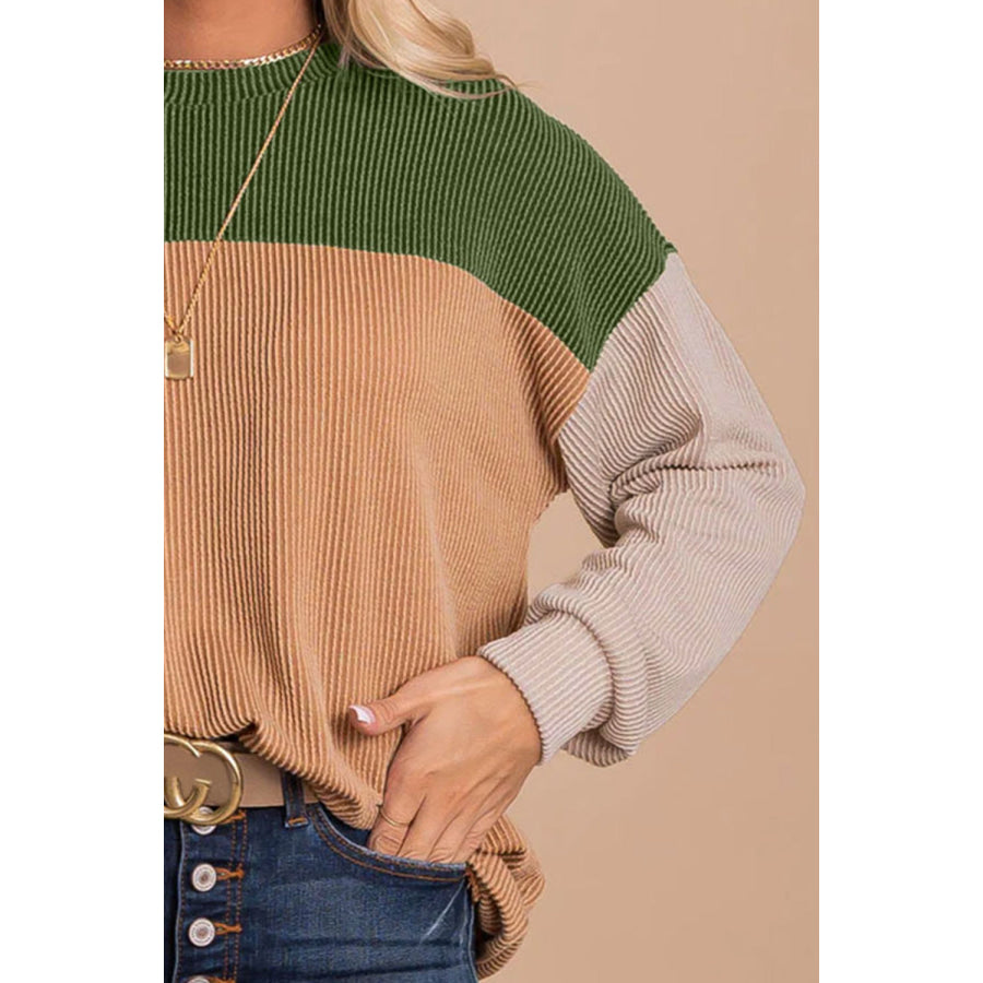 Color Block Dropped Shoulder T-Shirt Apparel and Accessories