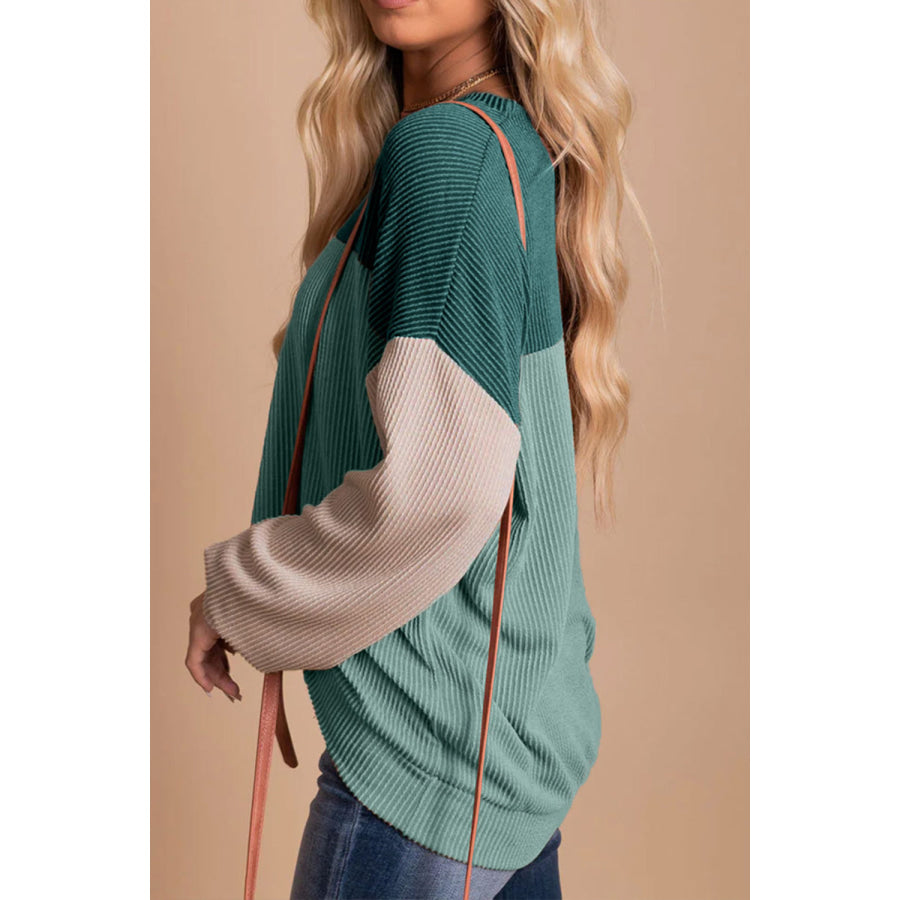 Color Block Dropped Shoulder T-Shirt Apparel and Accessories