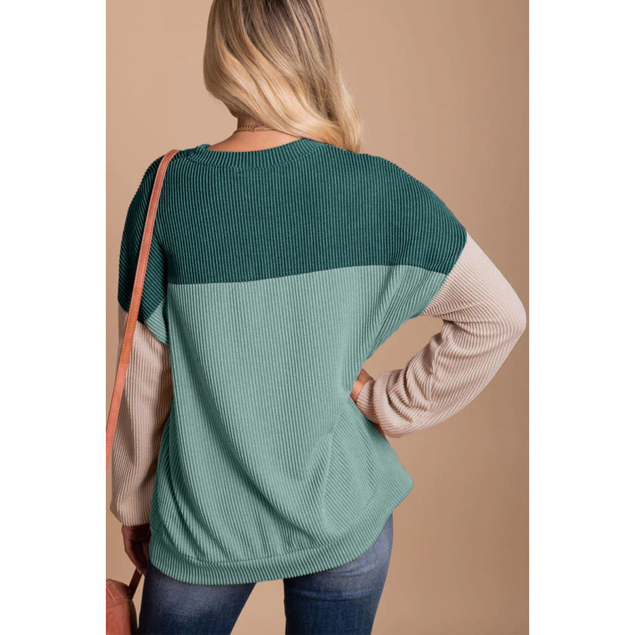 Color Block Dropped Shoulder T-Shirt Apparel and Accessories