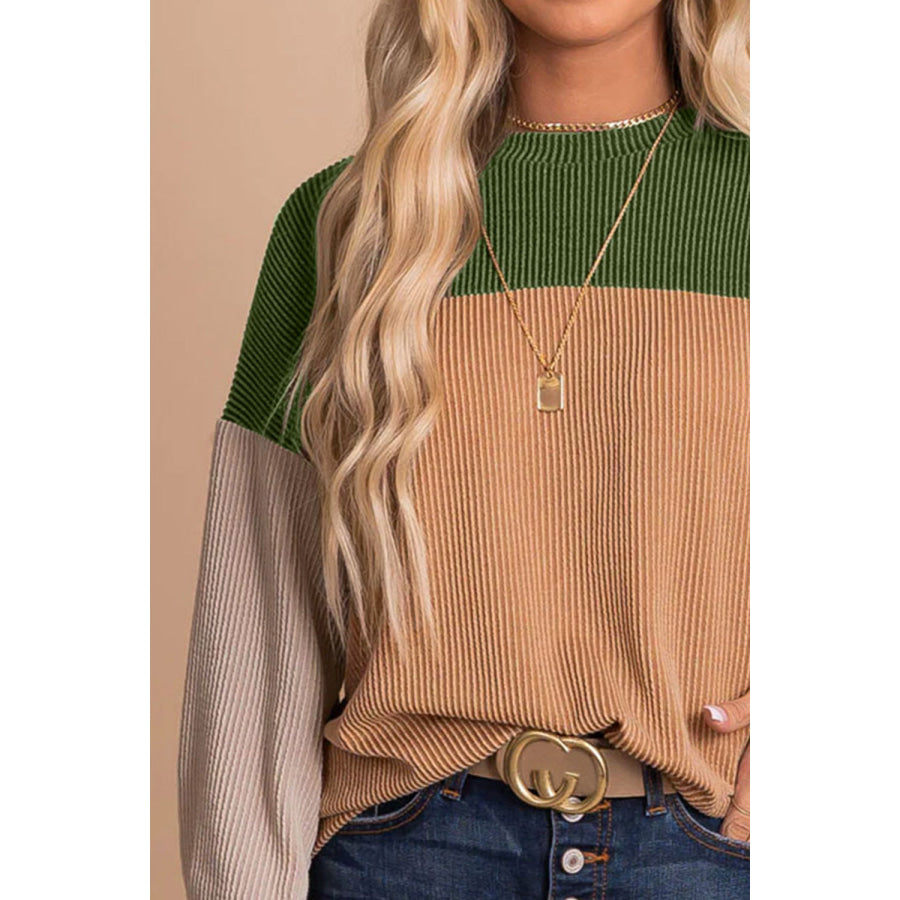 Color Block Dropped Shoulder T-Shirt Apparel and Accessories