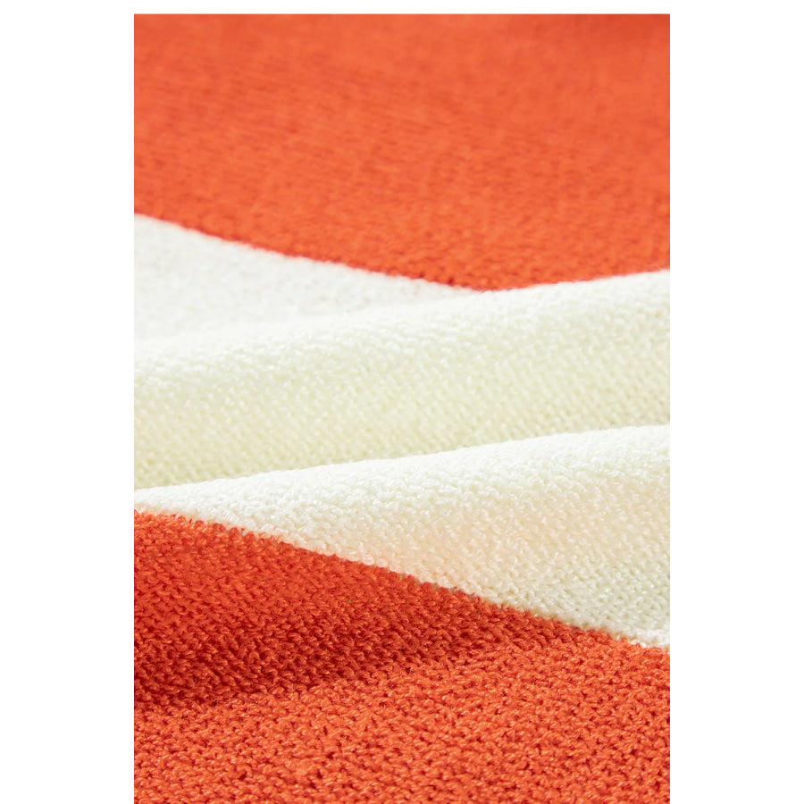 Color Block Dropped Shoulder V-Neck Sweater Apparel and Accessories