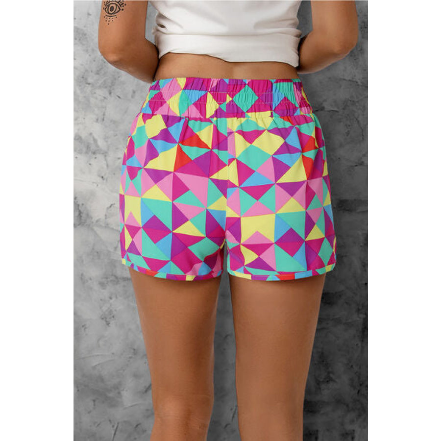 Color Block Elastic Waist Shorts Multicolor / S Apparel and Accessories