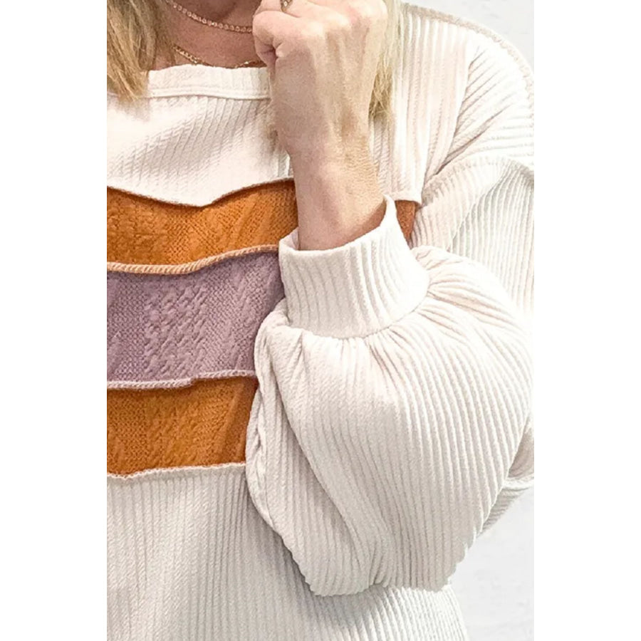 Color Block Long Sleeve Sweatshirt Apparel and Accessories