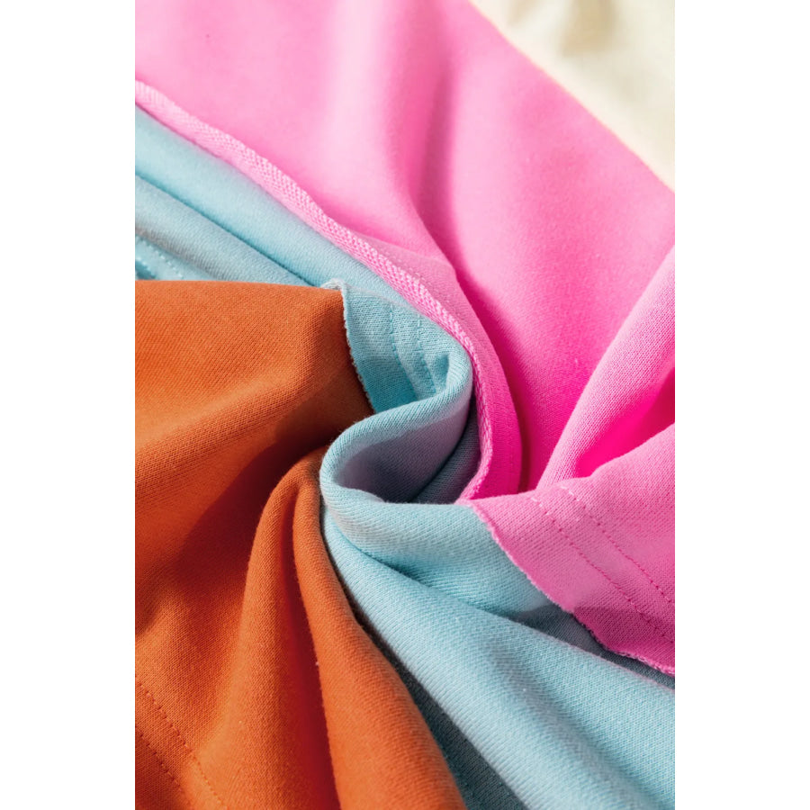 Color Block Long Sleeve Sweatshirt Apparel and Accessories