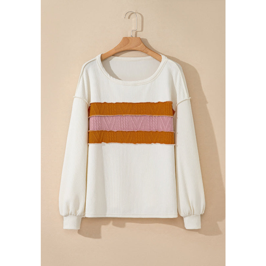 Color Block Long Sleeve Sweatshirt Apparel and Accessories