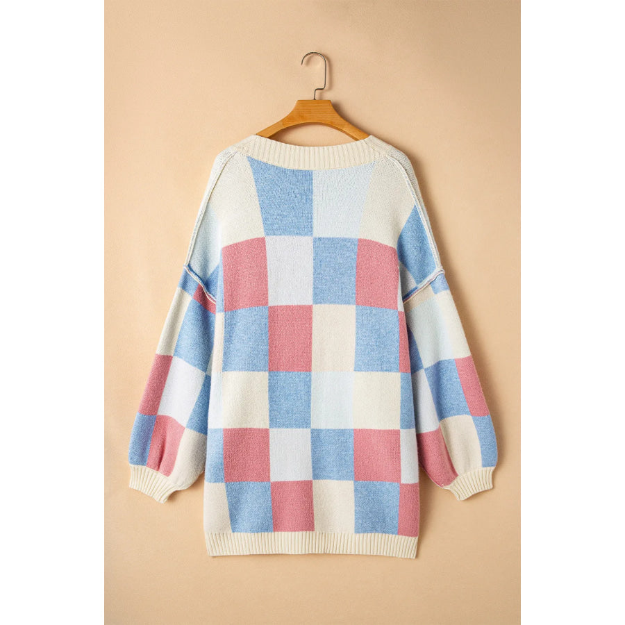 Color Block Open Front Long Sleeve Cardigan Apparel and Accessories