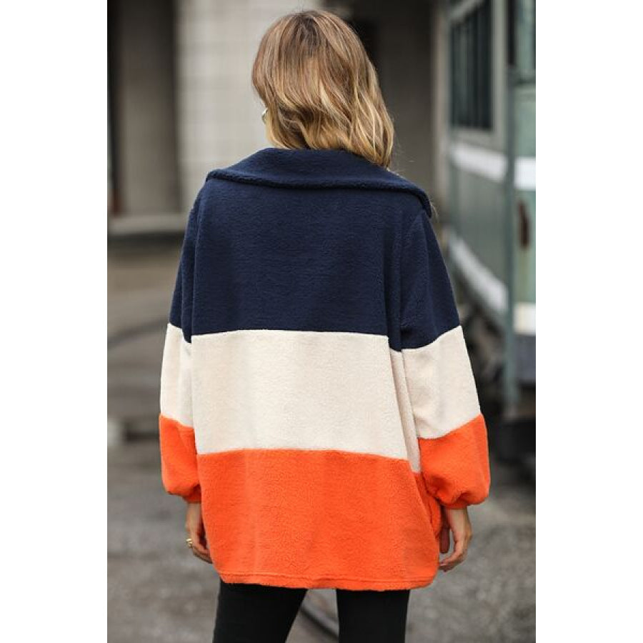 Color Block Quarter Zip Sweatshirt Apparel and Accessories
