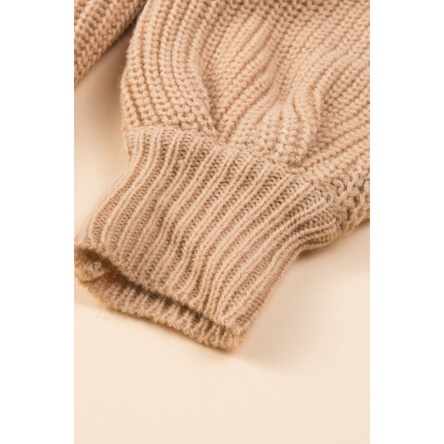 Color Block Round Neck Drop Shoulder Sweater Apparel and Accessories