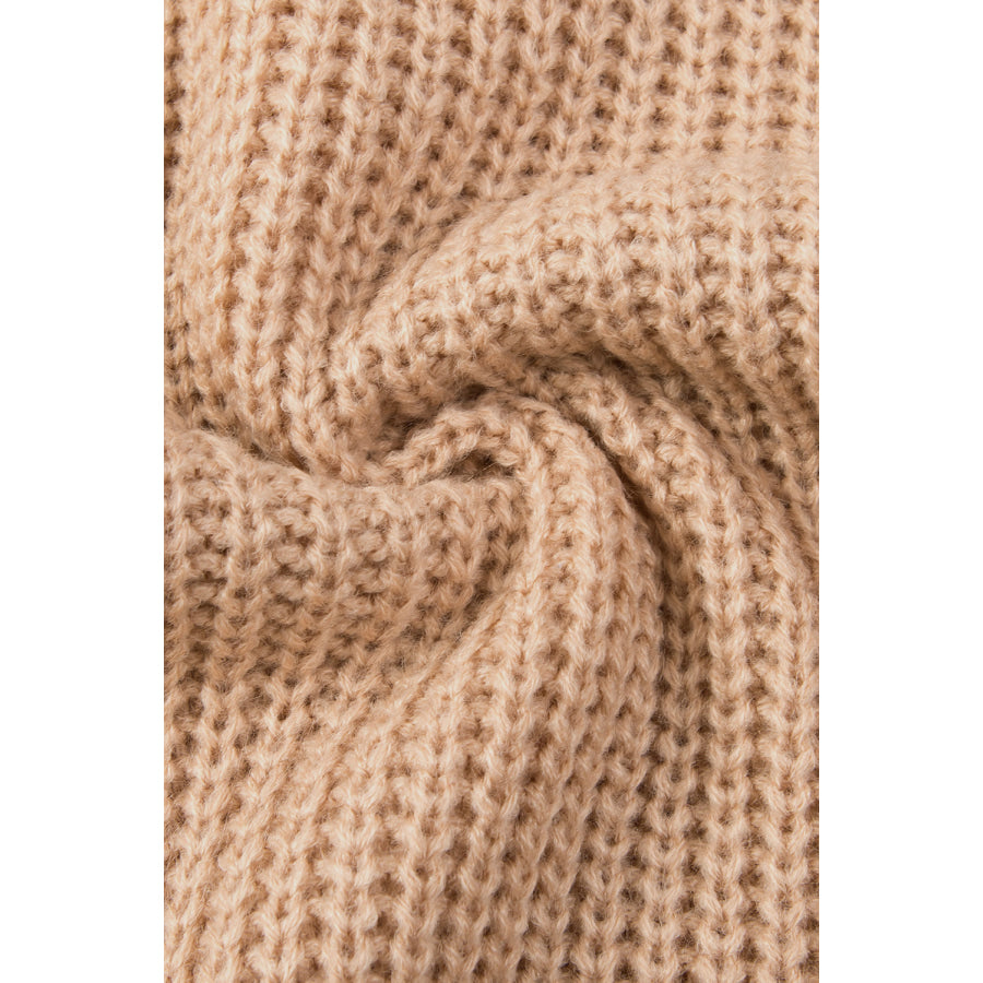 Color Block Round Neck Drop Shoulder Sweater Apparel and Accessories