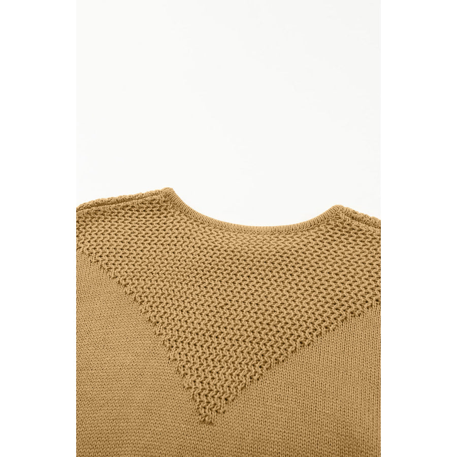 Color Block Round Neck Long Sleeve Sweater Apparel and Accessories