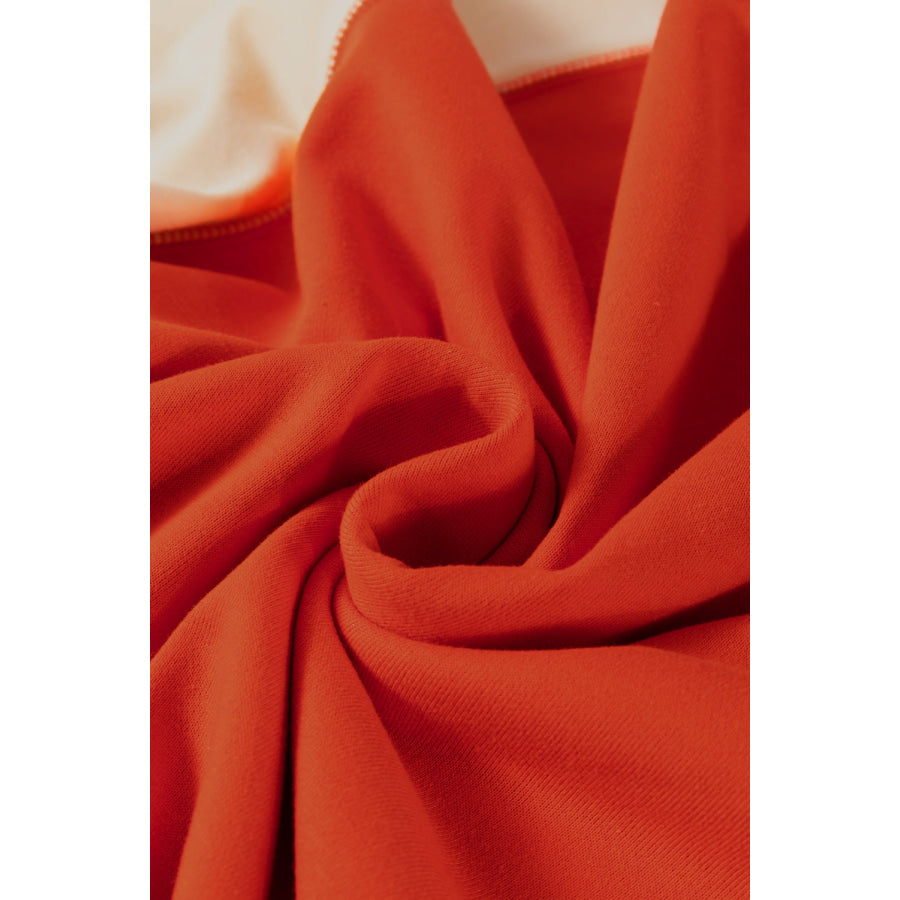 Color Block Round Neck Long Sleeve Sweatshirt Apparel and Accessories