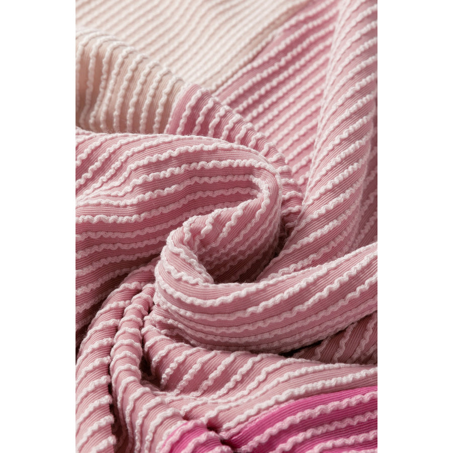 Color Block Round Neck Short Sleeve T-Shirt Shirts & Tops